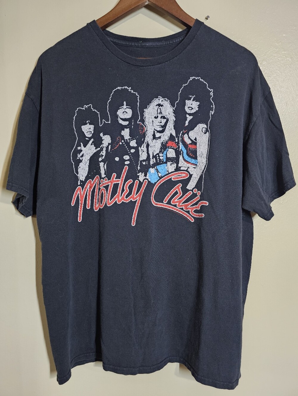 Motley Crue Band Tee Graphic T Shirt Black Rock Metal Men's XL
